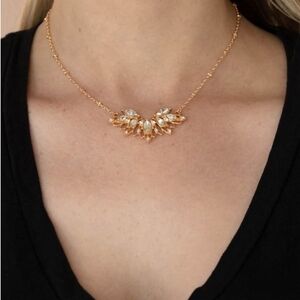 Paparazzi Deluxe Diadem Gold Necklace with Crystal Details